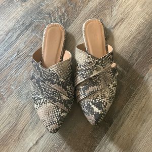 Snakeskin Mules